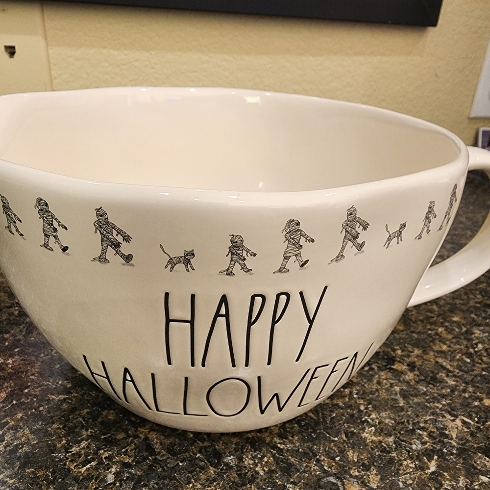 Rae Dunn HAPPY HALLOWEEN Mummy pattern Mixing Bowl - Picture 3 of 8